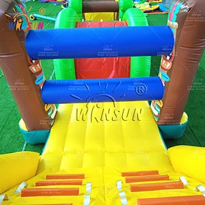 Hawaii Theme Inflatable Pool Obstacle Course