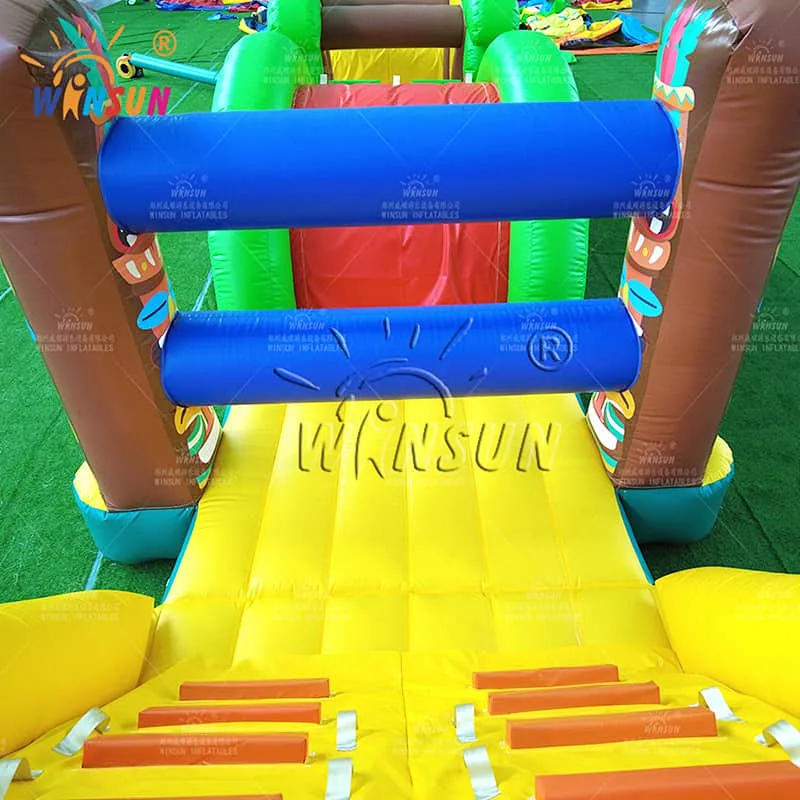 Hawaii Theme Inflatable Pool Obstacle Course